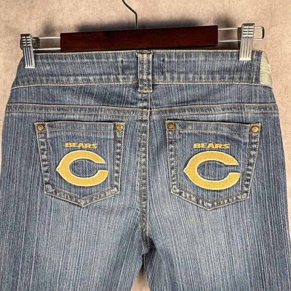 Touch by Alyssa Milano Verticle Stripe Low-rise Boot-Cut Bears Jeans Size 10 - Picture 1 of 14